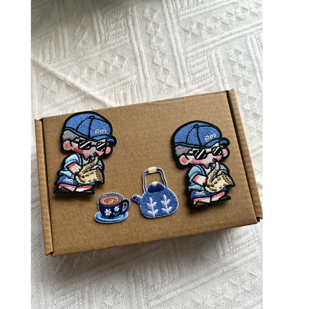 Saxy joon Embroidered Patch & Pin