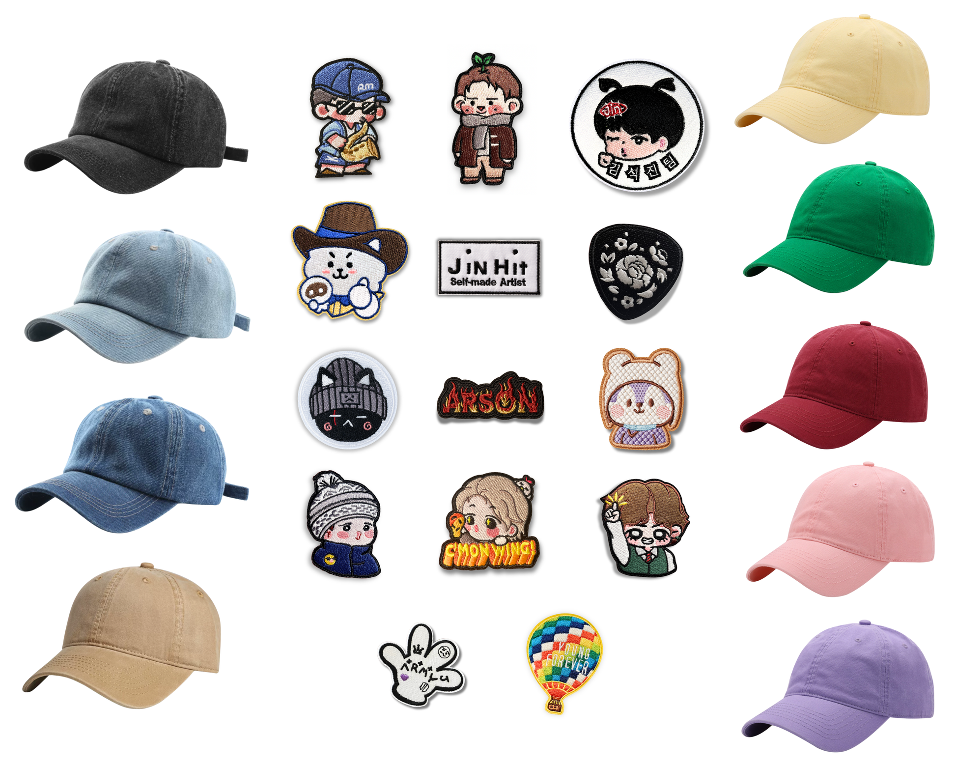 BTS Embroidered Patch Cap