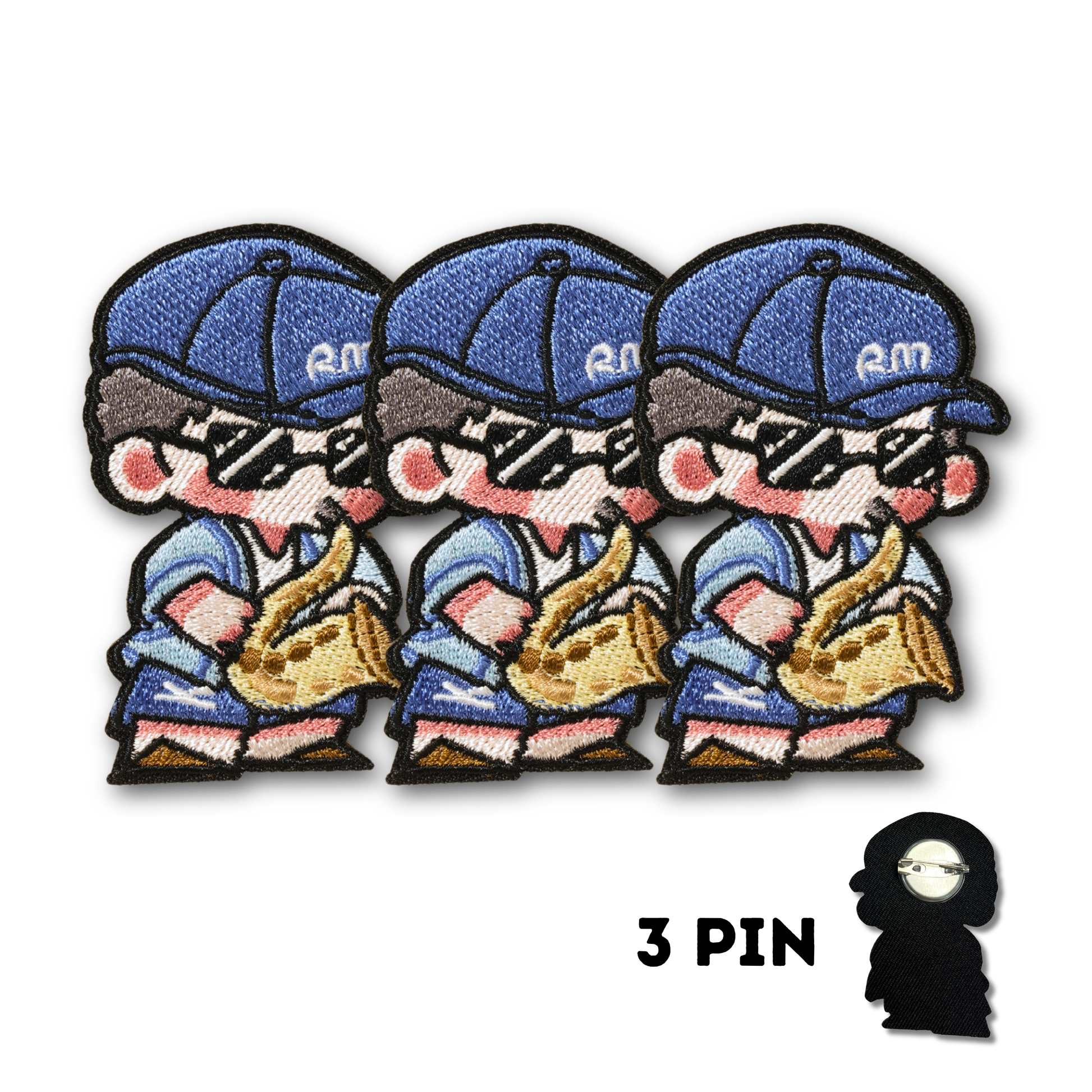 Saxy joon Embroidered Patch & Pin