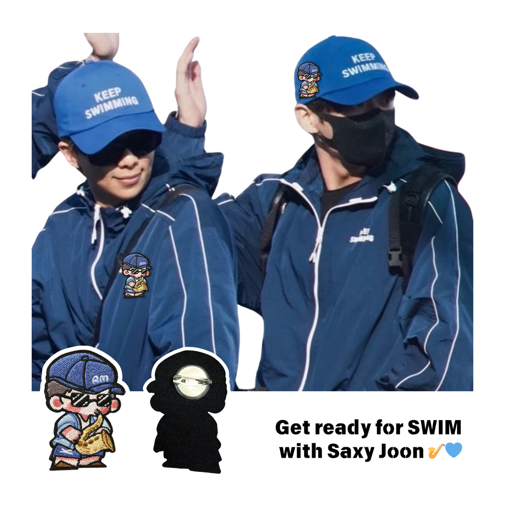 Saxy joon Embroidered Patch & Pin